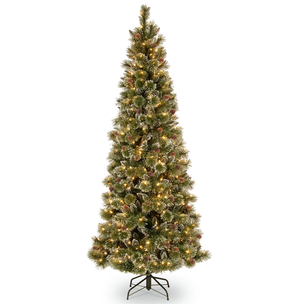Find The 7ft Pre Lit Glistening Pine Pencil Slim Artificial Christmas Tree Clear Lights At Michaels 7ft Pre Lit Slim White Christmas Tree